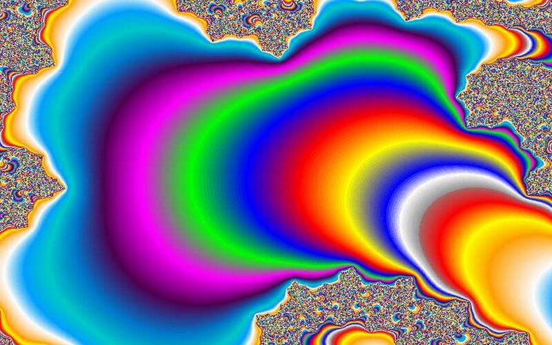 Colorful Fractal Pattern — Blue, Vibrant, Abstract, Rainbow Colors