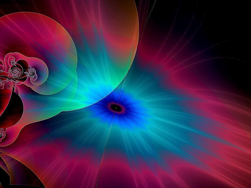 Colorful Fractal Pattern — Blue, Vibrant, Abstract, Spiral