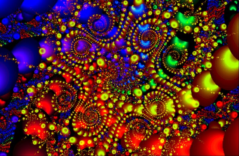 Colorful Fractal Pattern — Blue, Vibrant, Abstract, Spirals
