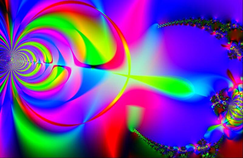 Colorful Fractal Pattern — Blue, Vibrant, Abstract, Swirls