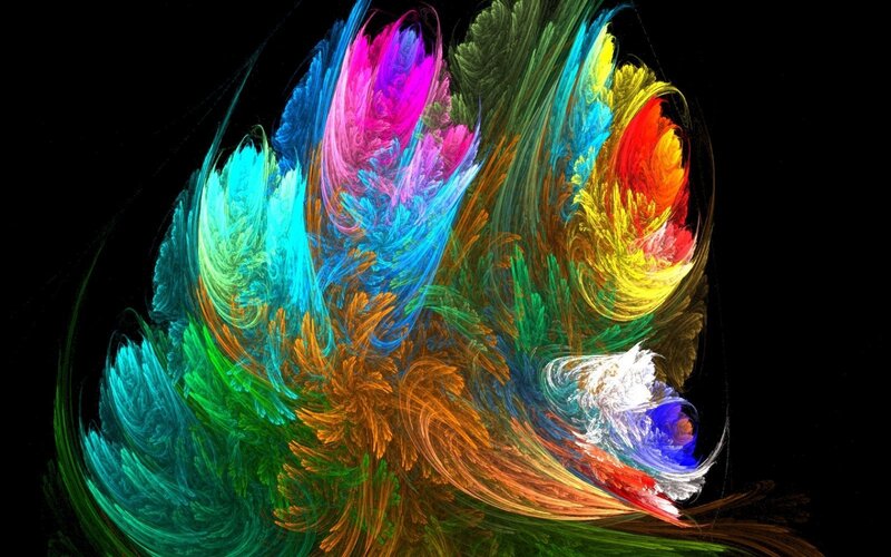Colorful Fractal Pattern — Blue, Vibrant, Abstract