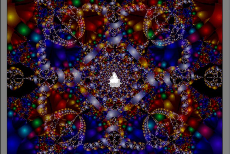 Colorful Fractal Pattern — Blue, Vibrant, Digital Art, Circles