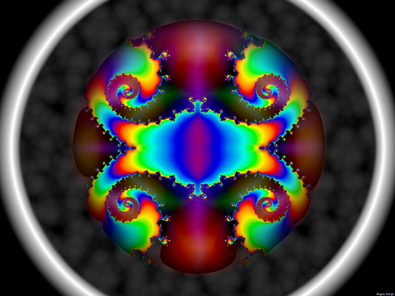 Colorful Fractal Pattern — Blue, Vibrant, Digital Art, Spirals, Circle