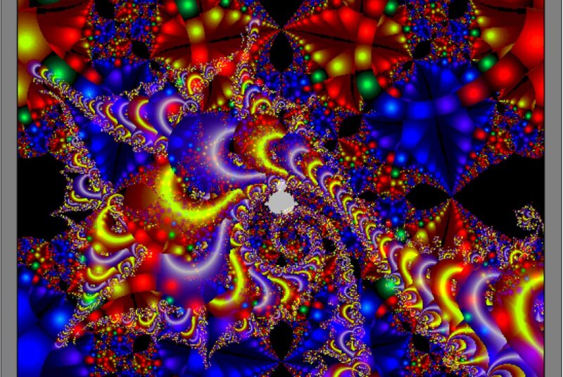 Colorful Fractal Pattern — Blue, Vibrant, Digital Art, Spirals