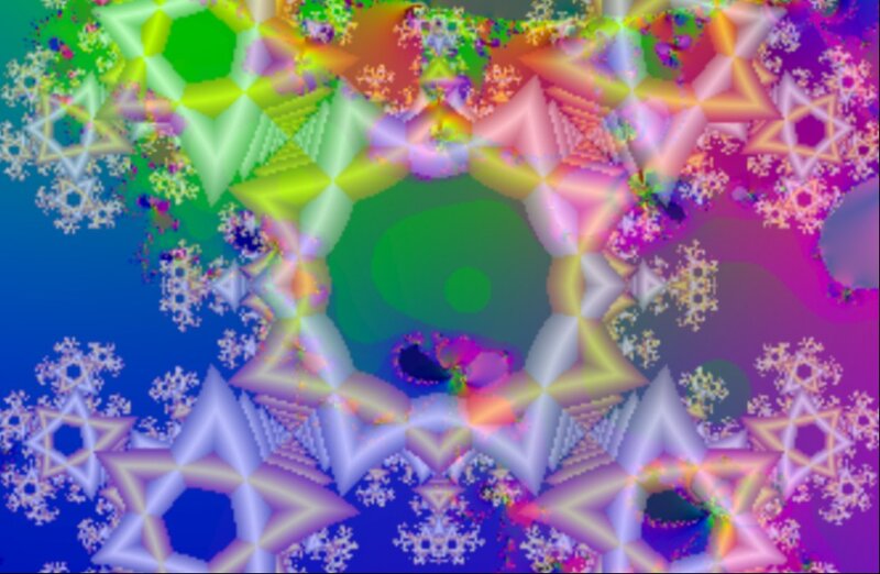 Colorful Fractal Pattern — Blue, Vibrant, Digital Art