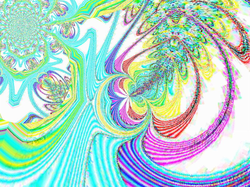 Colorful Fractal Pattern — Cyan