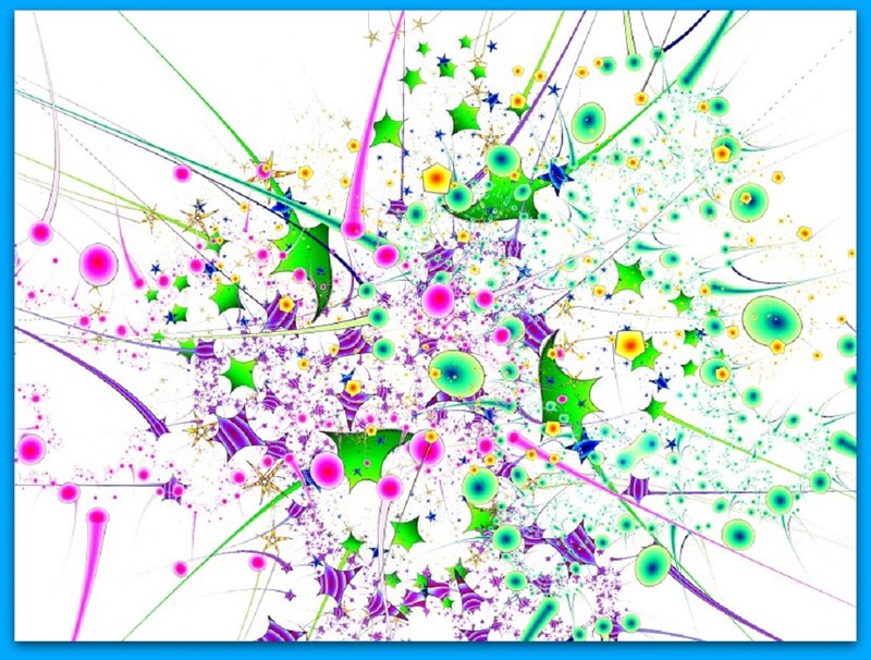 Colorful Fractal Pattern — Green, Chaotic, Abstract