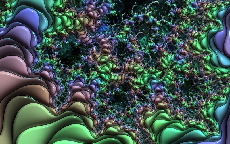 Colorful Fractal Pattern — Green, Complex