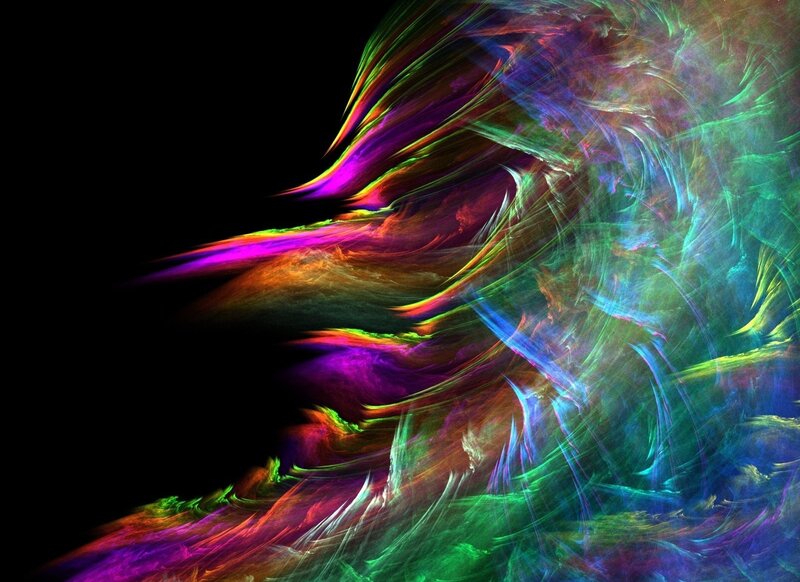 Colorful Fractal Pattern — Green, Dynamic, Abstract, Colors