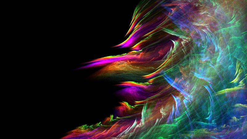 Colorful Fractal Pattern — Green, Dynamic, Abstract, Swirls