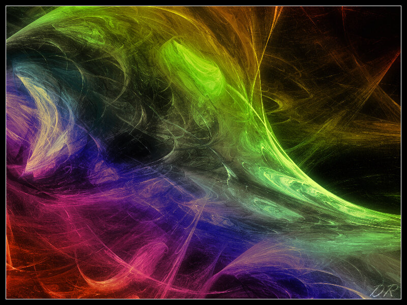 Colorful Fractal Pattern — Green, Dynamic, Abstract