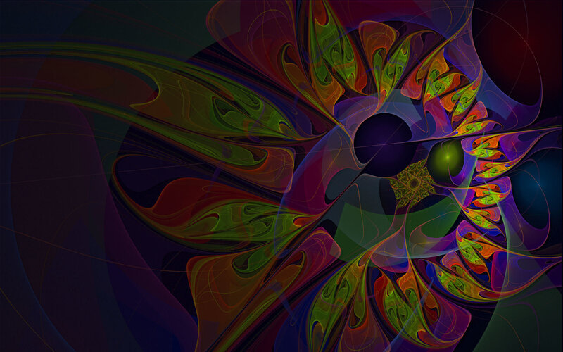 Colorful Fractal Pattern — Green, Dynamic