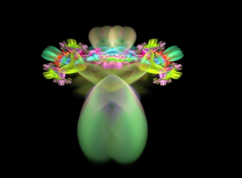 Colorful Fractal Pattern — Green, Ethereal, Digital Art