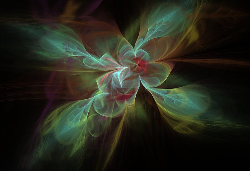 Colorful Fractal Pattern — Green, Ethereal