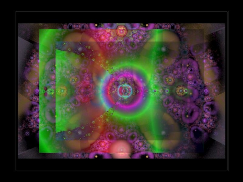 Colorful Fractal Pattern — Green, Hypnotic, Abstract, Circles, Spirals