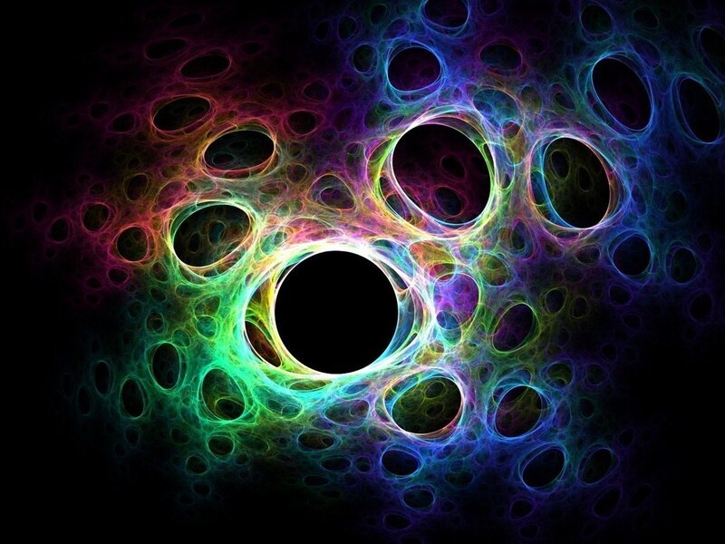 Colorful Fractal Pattern — Green, Hypnotic, Abstract, Circles
