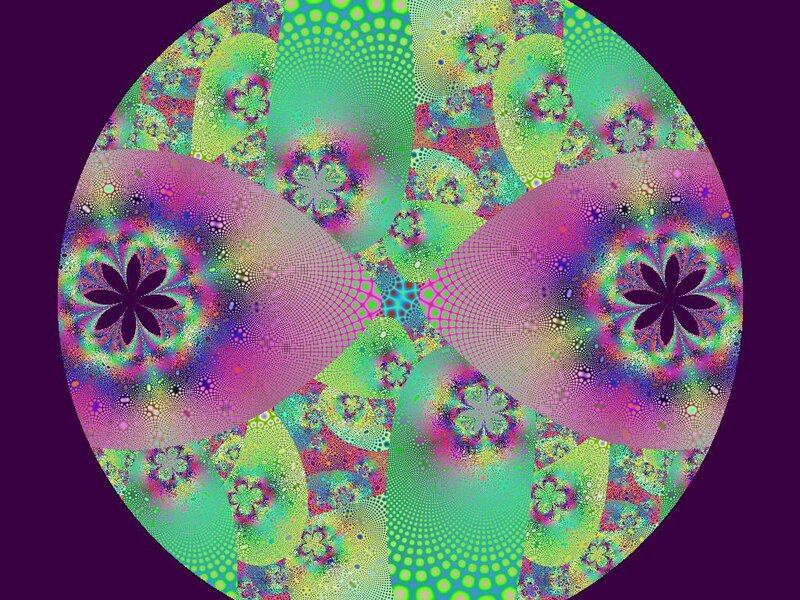 Colorful Fractal Pattern — Green, Hypnotic, Abstract, Flowers