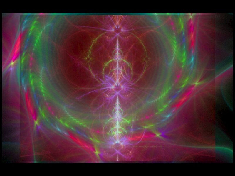 Colorful Fractal Pattern — Green, Hypnotic, Abstract, Light Streaks