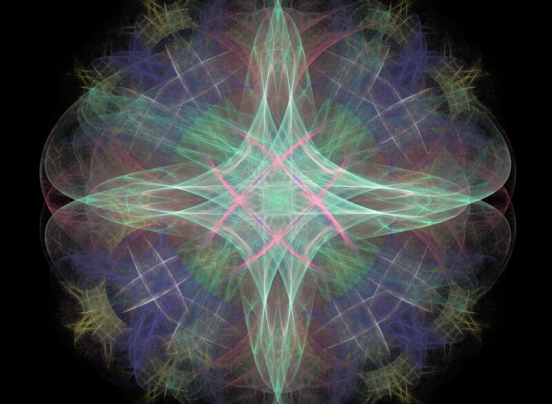 Colorful Fractal Pattern — Green, Hypnotic, Abstract, Lines