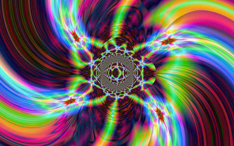 Colorful Fractal Pattern — Green, Hypnotic, Abstract, Spiral