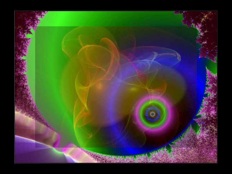 Colorful Fractal Pattern — Green, Hypnotic, Abstract, Swirls, Circles