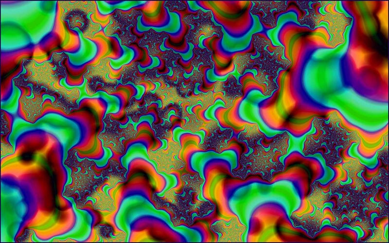 Colorful Fractal Pattern — Green, Hypnotic, Abstract, Swirls, Colors