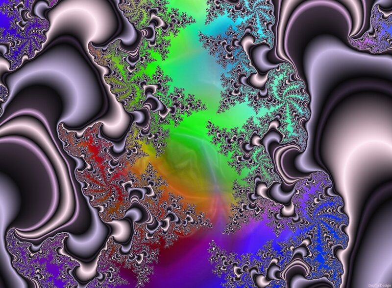 Colorful Fractal Pattern — Green, Hypnotic, Abstract, Swirls, Gradient