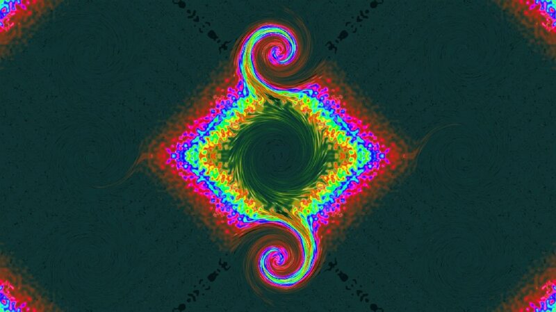 Colorful Fractal Pattern — Green, Hypnotic, Abstract, Swirls, Spiral