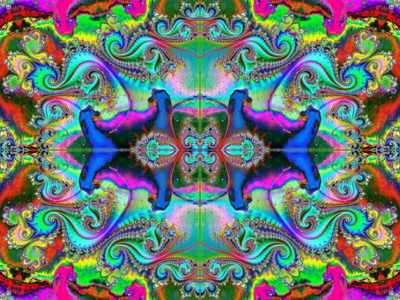 Colorful Fractal Pattern — Green, Hypnotic, Abstract, Swirls, Symmetry