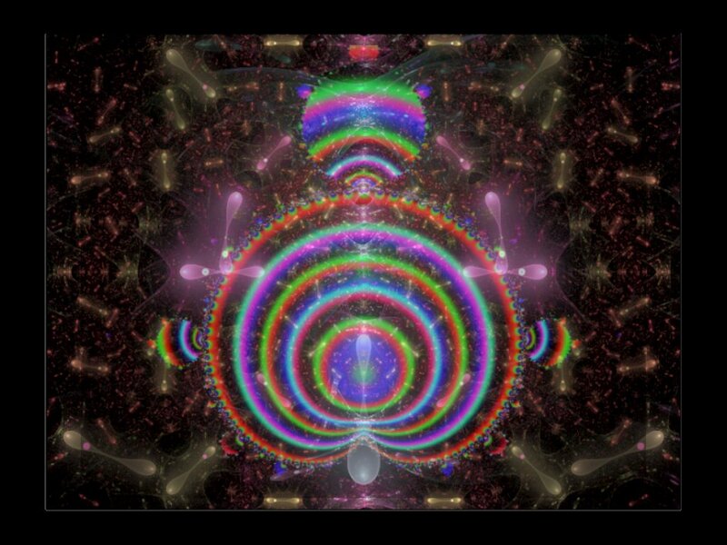 Colorful Fractal Pattern — Green, Hypnotic, Digital Art, Circles