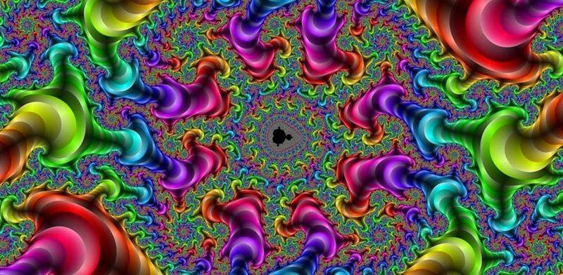 Colorful Fractal Pattern — Green, Hypnotic