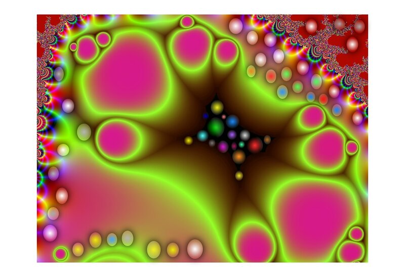 Colorful Fractal Pattern — Green, Vibrant, Abstract, Bubbles