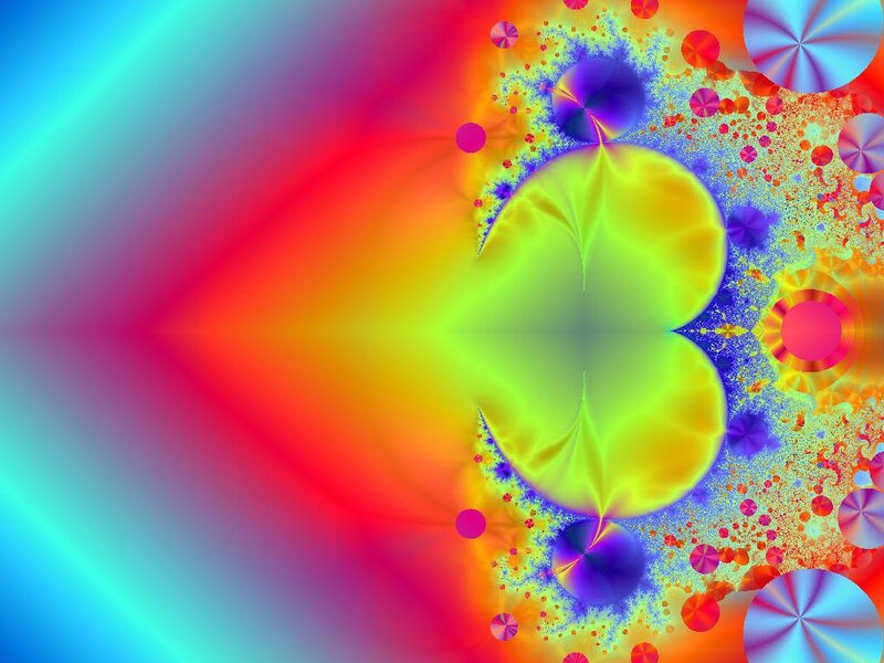 Colorful Fractal Pattern — Green, Vibrant, Abstract, Circles, Spheres