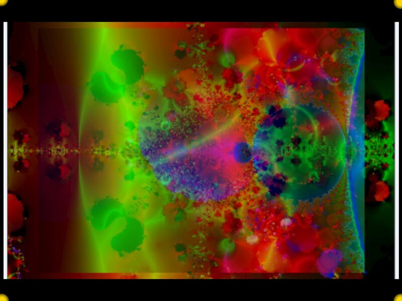 Colorful Fractal Pattern — Green, Vibrant, Abstract, Circles, Splatters