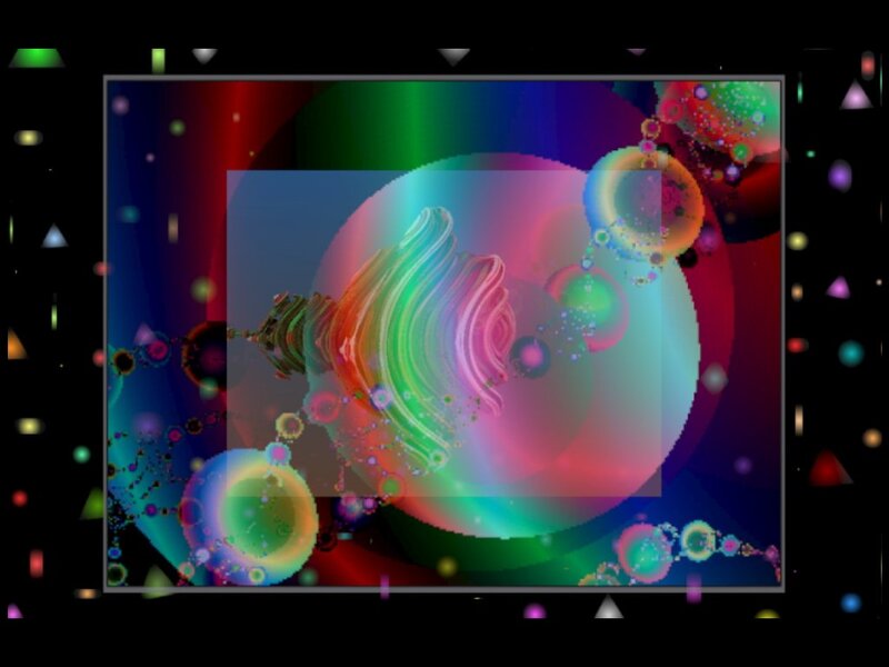 Colorful Fractal Pattern — Green, Vibrant, Abstract, Circles, Waves