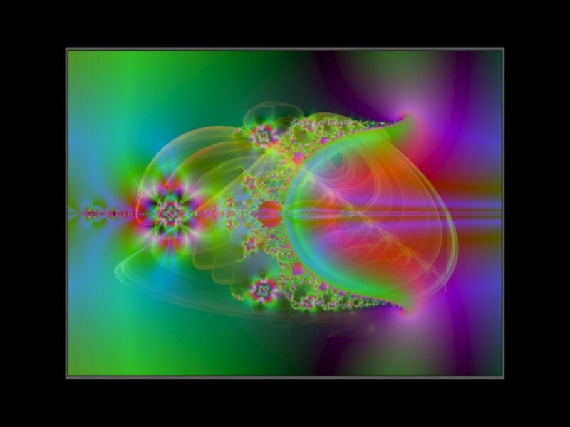 Colorful Fractal Pattern — Green, Vibrant, Abstract, Light, Color