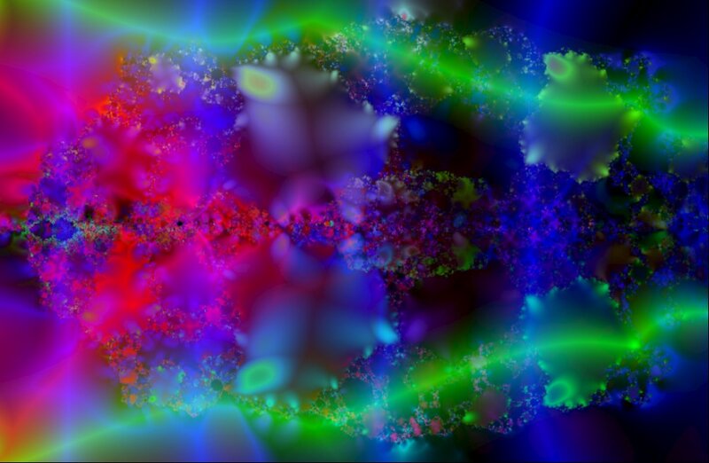 Colorful Fractal Pattern — Green, Vibrant, Abstract, Light