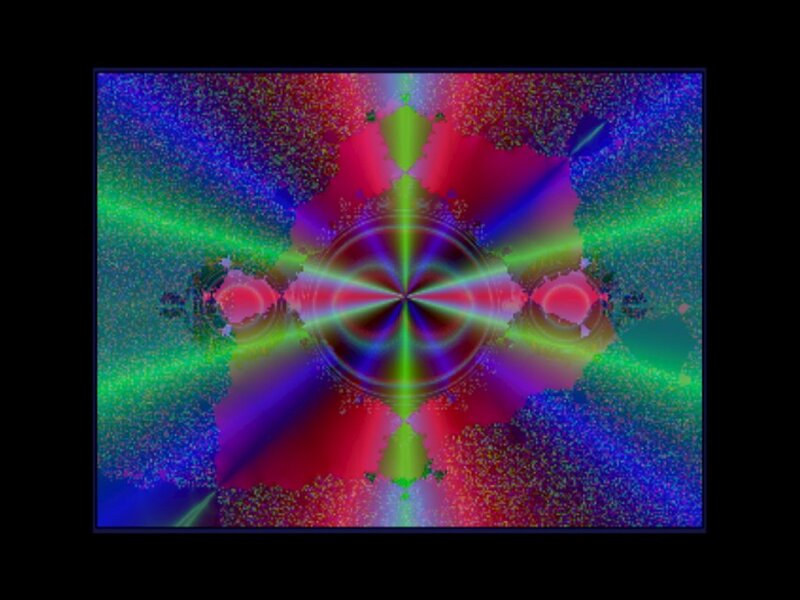 Colorful Fractal Pattern — Green, Vibrant, Abstract, Rays