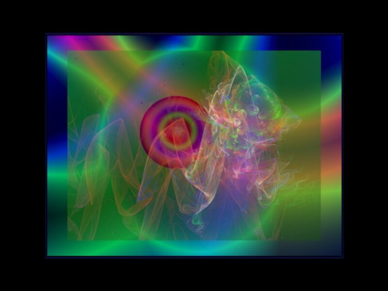 Colorful Fractal Pattern — Green, Vibrant, Abstract, Smoke
