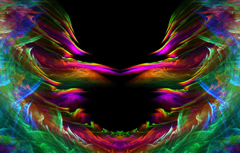 Colorful Fractal Pattern — Green, Vibrant, Abstract, Symmetry