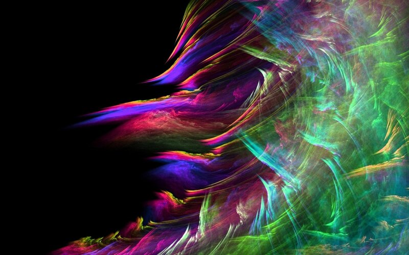 Colorful Fractal Pattern — Green, Vibrant, Abstract