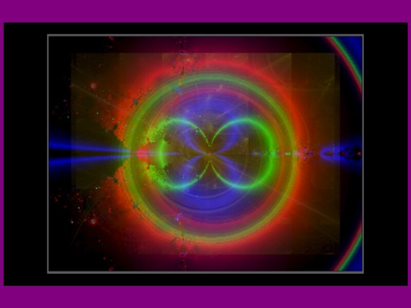 Colorful Fractal Pattern — Green, Vibrant, Digital Art, Light Beams