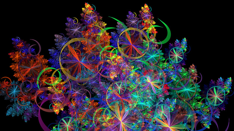 Colorful Fractal Pattern — Green, Vibrant