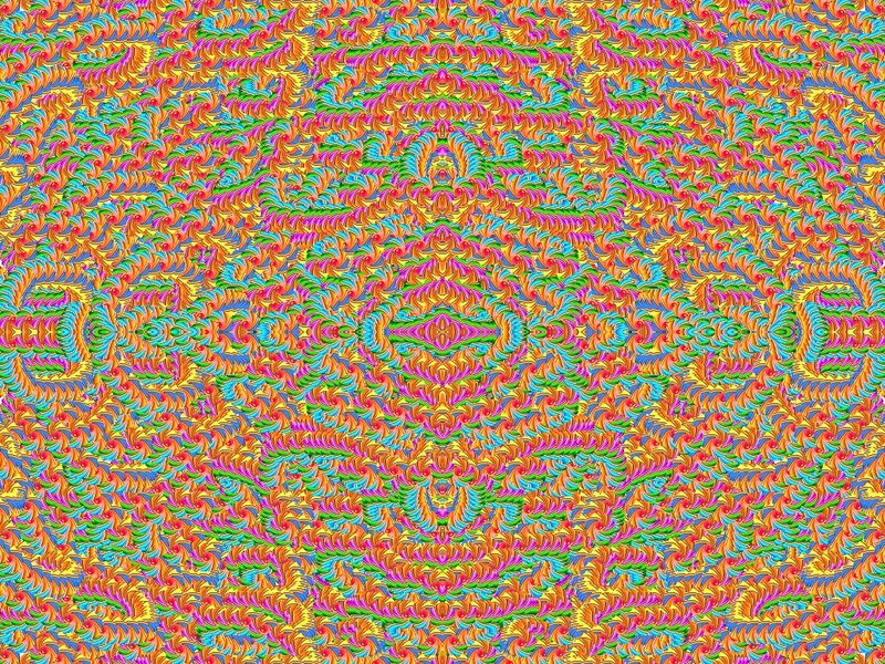 Colorful Fractal Pattern — Orange, Hypnotic, Abstract