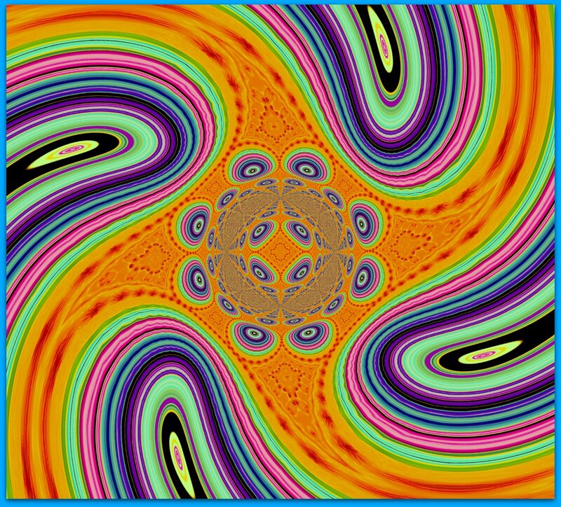 Colorful Fractal Pattern — Orange, Hypnotic