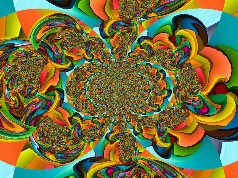 Colorful Fractal Pattern — Orange, Vibrant