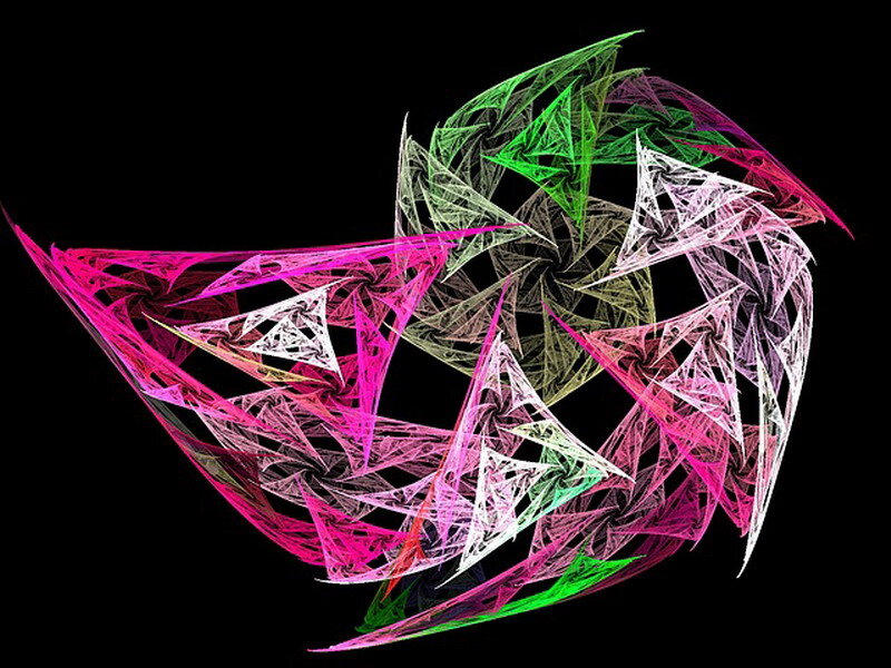 Colorful Fractal Pattern — Pink, Dynamic, Abstract, Triangles