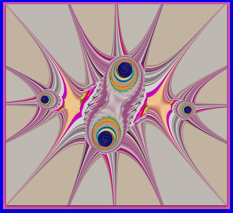 Colorful Fractal Pattern — Pink, Hypnotic, Abstract, Spirals, Stars