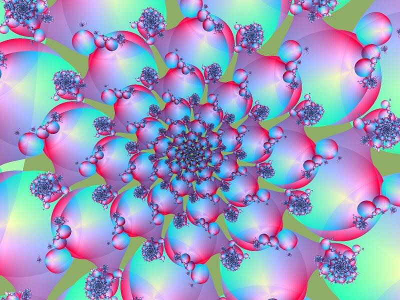 Colorful Fractal Pattern — Pink, Hypnotic, Abstract