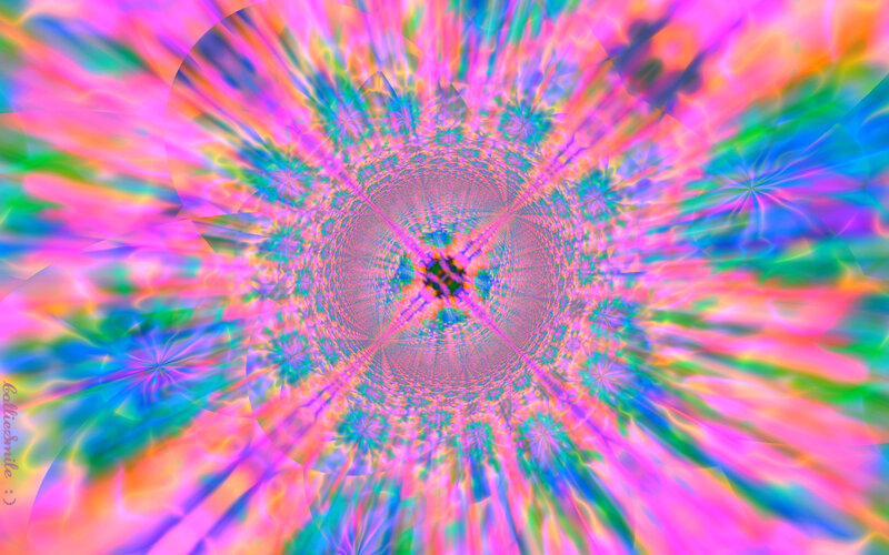 Colorful Fractal Pattern — Pink, Hypnotic, Abstract, Tunnel